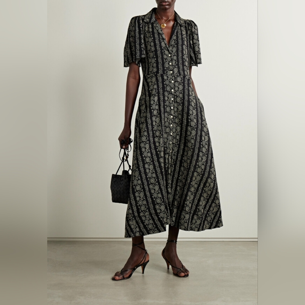 The GREAT. the bridge dress in cream and black, xsmall small